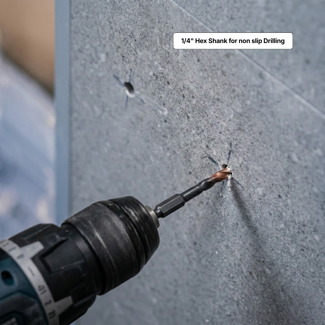 Ceramic and hard tile drill bit designed for clean drilling holes