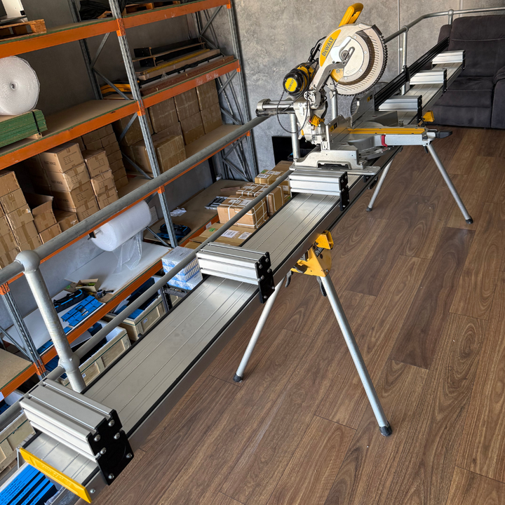 Contractor mitre saw bench kit for jobsite and workshop use