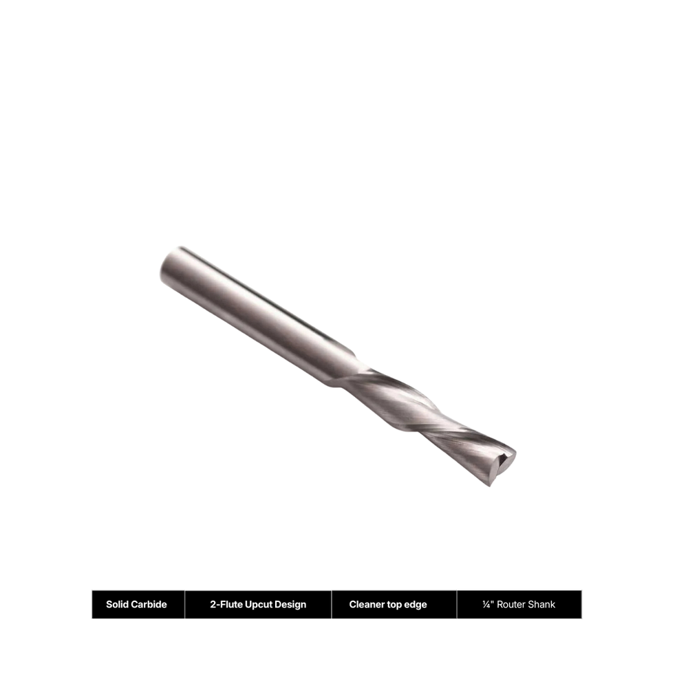 Downcut carbide router bit designed for precise wood cutting