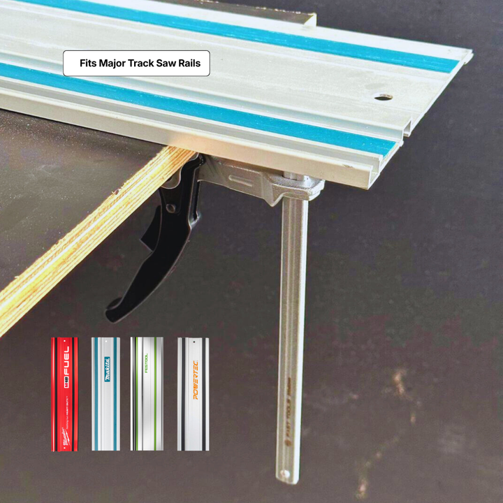 Heavy-duty track clamp for stabilizing saw guide tracks