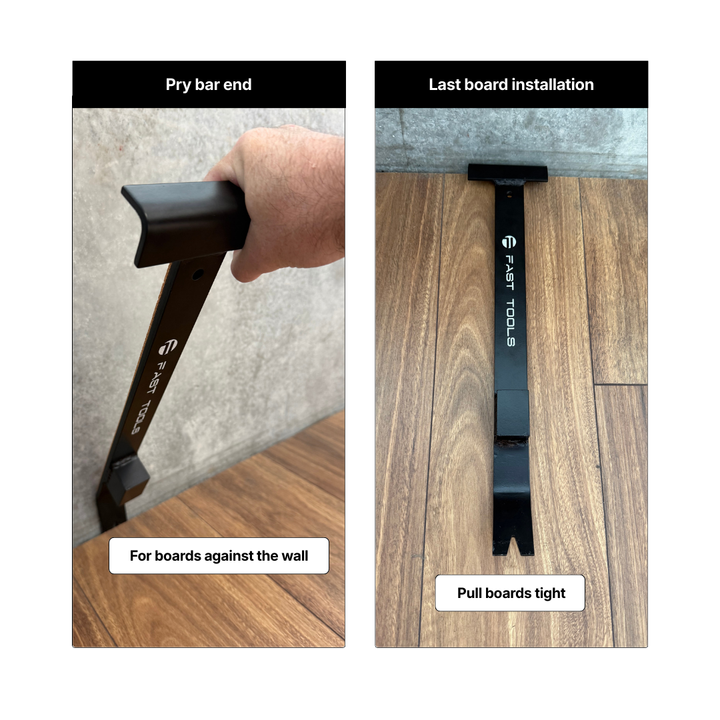 Professional flooring installation bar for hardwood and vinyl plank floors